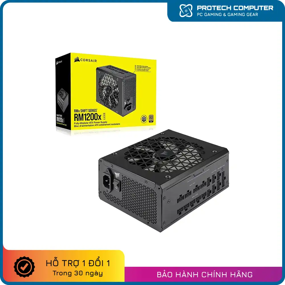 Nguồn máy tính Corsair RM1200x SHIFT ATX 3.0 - 80 Plus Gold - Full Modular (1200W)